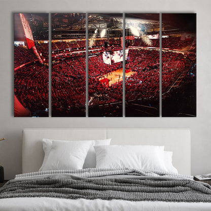 Houston Rockets, Stadium Canvas, Sport Art, 5 Panel B, Extra Large Canvas, Canvas Print Wall Art