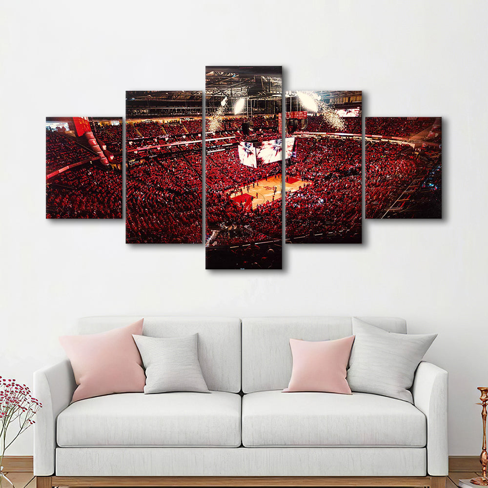 Houston Rockets, Stadium Canvas, Sport Art, Gift for him, 5 Panel, Large Canvas, Canvas Print Wall Art