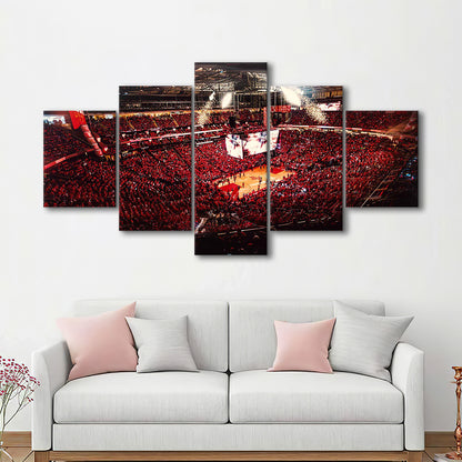 Houston Rockets, Stadium Canvas, Sport Art, Gift for him, 5 Panel, Large Canvas, Canvas Print Wall Art