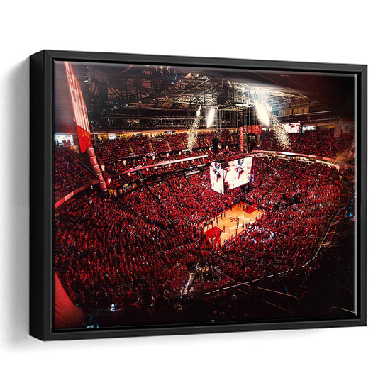 Houston Rockets, Stadium Canvas, Sport Art, Framed Canvas Print Wall Art, Floating Frame