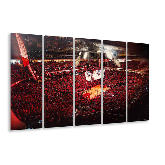 Houston Rockets, Stadium Canvas, Sport Art, 5 Panel B, Extra Large Canvas, Canvas Print Wall Art