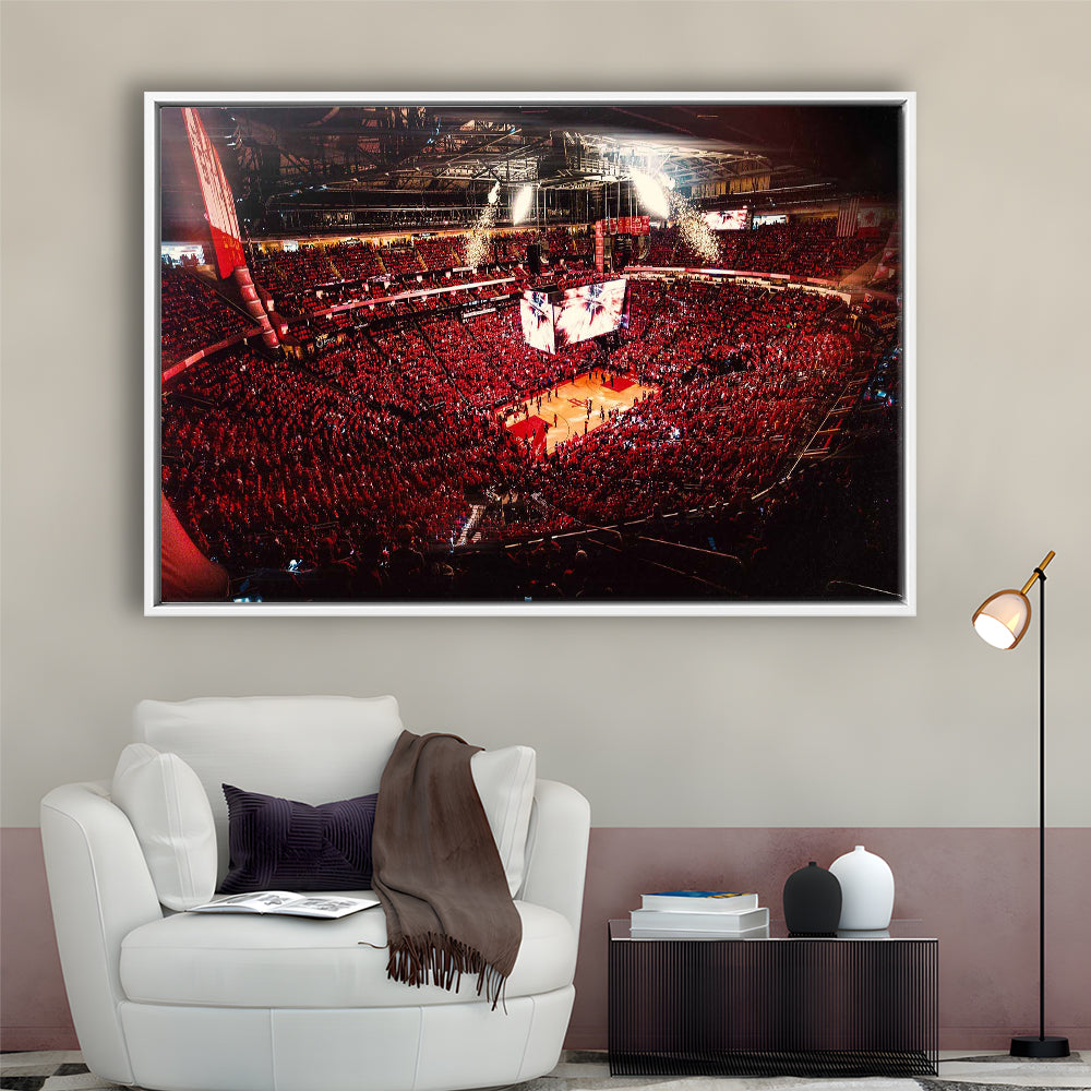 Houston Rockets, Stadium Canvas, Sport Art, Framed Canvas Print Wall Art, Floating Frame