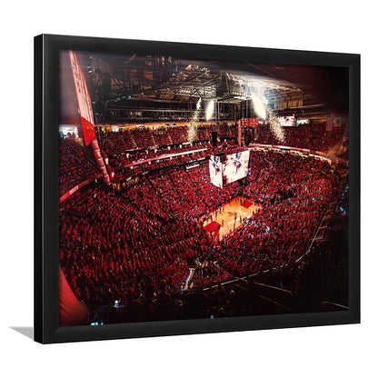 Houston Rockets, Stadium Canvas, Sport Art, Gift for him, Framed Art Print Wall Decor, Picture Framed