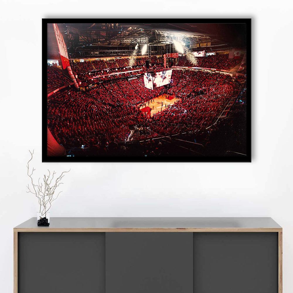 Houston Rockets, Stadium Canvas, Sport Art, Gift for him, Framed Art Print Wall Decor, Picture Framed