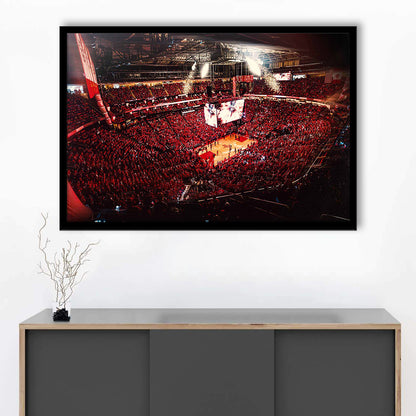 Houston Rockets, Stadium Canvas, Sport Art, Gift for him, Framed Art Print Wall Decor, Picture Framed