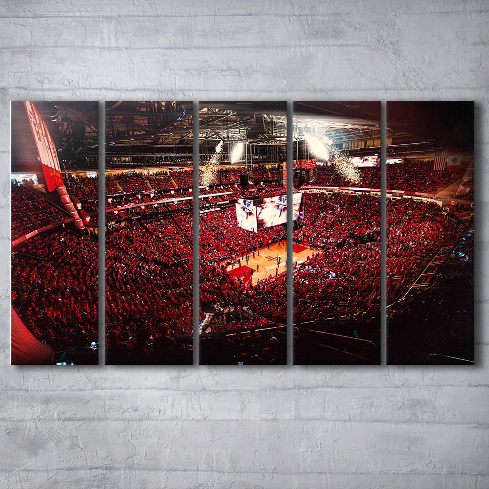 Houston Rockets, Stadium Canvas, Sport Art, 5 Panel B, Extra Large Canvas, Canvas Print Wall Art