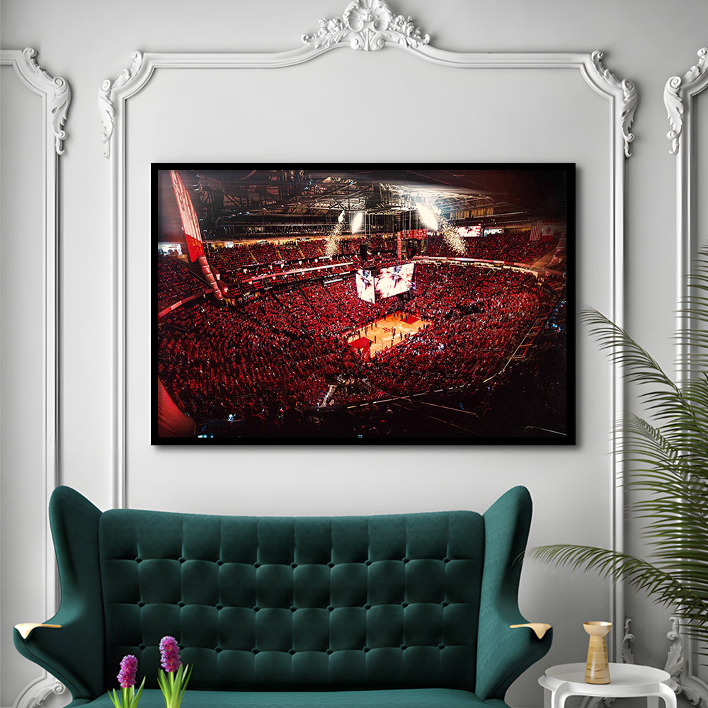Houston Rockets, Stadium Canvas, Sport Art, Gift for him, Framed Art Print Wall Decor, Picture Framed