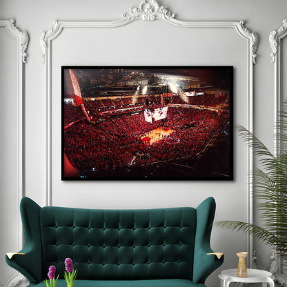 Houston Rockets, Stadium Canvas, Sport Art, Gift for him, Framed Art Print Wall Decor, Picture Framed