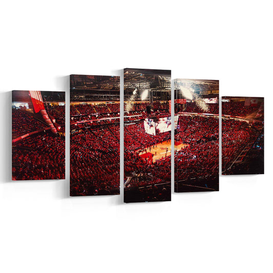 Houston Rockets, Stadium Canvas, Sport Art, Gift for him, 5 Panel, Large Canvas, Canvas Print Wall Art