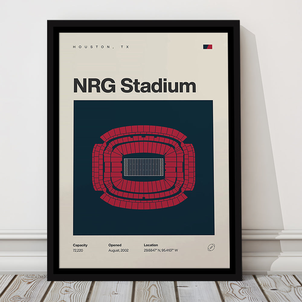 Houston Texans Stadium Print, NRG Stadium Print, Man Cave Gift, Floating Framed Canvas Print Wall Art