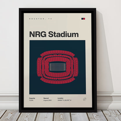 Houston Texans Stadium Print, NRG Stadium Print, Man Cave Gift, Floating Framed Canvas Print Wall Art