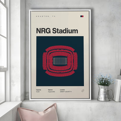 Houston Texans Stadium Print, NRG Stadium Print, Man Cave Gift, Floating Framed Canvas Print Wall Art