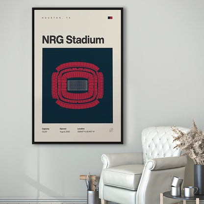 Houston Texans Stadium Print, NRG Stadium Print, Man Cave Gift, Floating Framed Canvas Print Wall Art