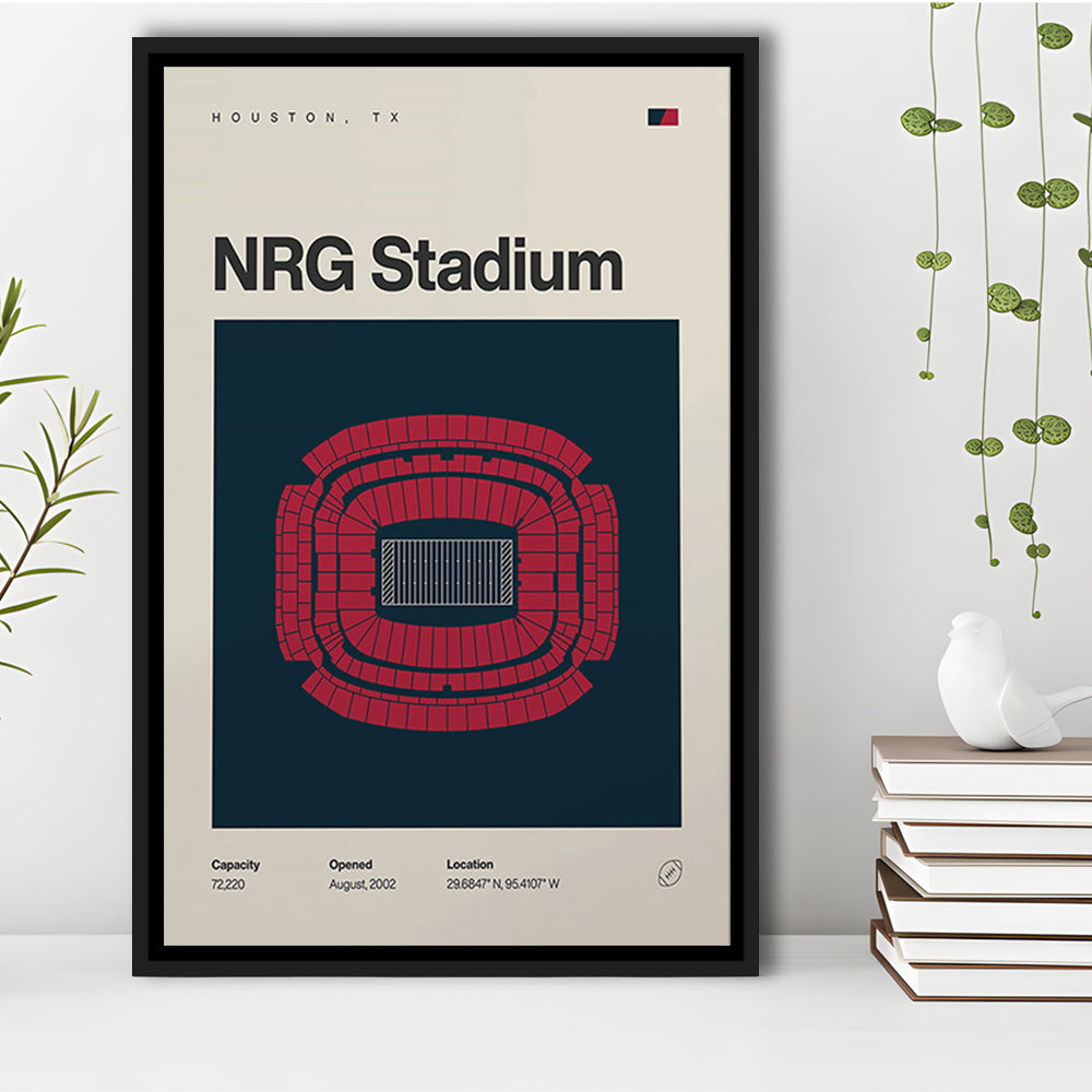 Houston Texans Stadium Print, NRG Stadium Print, Man Cave Gift, Floating Framed Canvas Print Wall Art