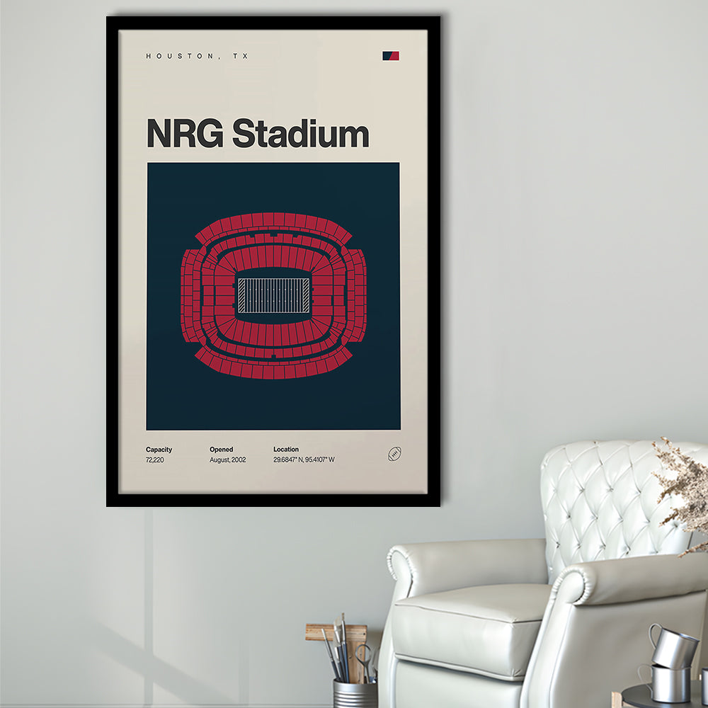 Houston Texans Stadium Print, NRG Stadium Print, Gifts for him, Sport Art, Framed Art Print Wall Decor