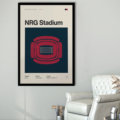 Houston Texans Stadium Print, NRG Stadium Print, Gifts for him, Sport Art, Framed Art Print Wall Decor