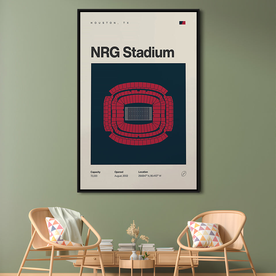 Houston Texans Stadium Print, NRG Stadium Print, Man Cave Gift, Floating Framed Canvas Print Wall Art