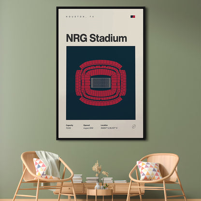 Houston Texans Stadium Print, NRG Stadium Print, Man Cave Gift, Floating Framed Canvas Print Wall Art