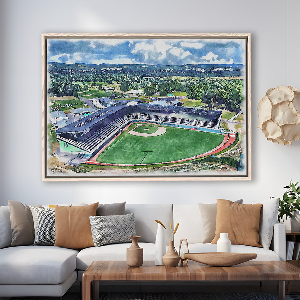 Howard J Lamade Painting Stadium Watercolor, Pennsylvania Baseball, Sport Gift Art, Framed Canvas Print Wall Art