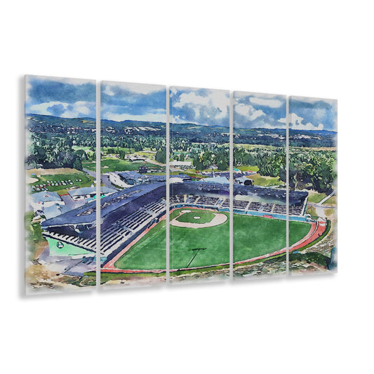 Howard J Lamade Painting Stadium Watercolor, Pennsylvania Baseball, Sport Art, Extra Large Canvas Print Wall Art