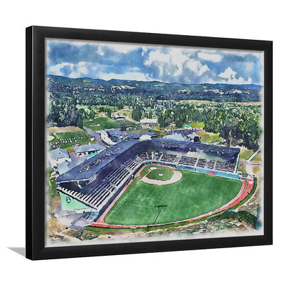 Howard J Lamade Painting Stadium Watercolor, Pennsylvania Baseball, Sport Gift Art, Framed Art Print Wall Decor