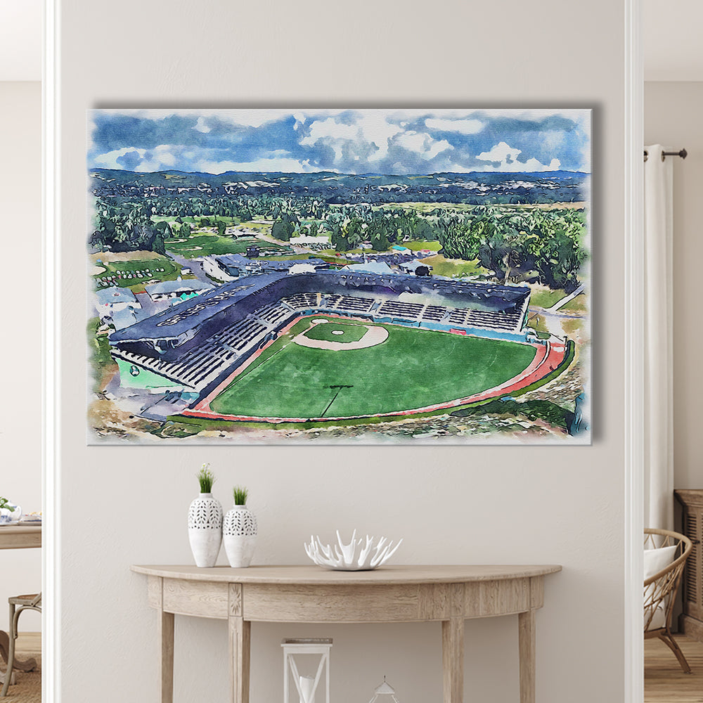 Howard J Lamade Painting Stadium Watercolor, Pennsylvania Baseball, Sport Art, Gifts for him, Canvas Print Wall Art