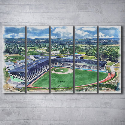 Howard J Lamade Painting Stadium Watercolor, Pennsylvania Baseball, Sport Art, Extra Large Canvas Print Wall Art
