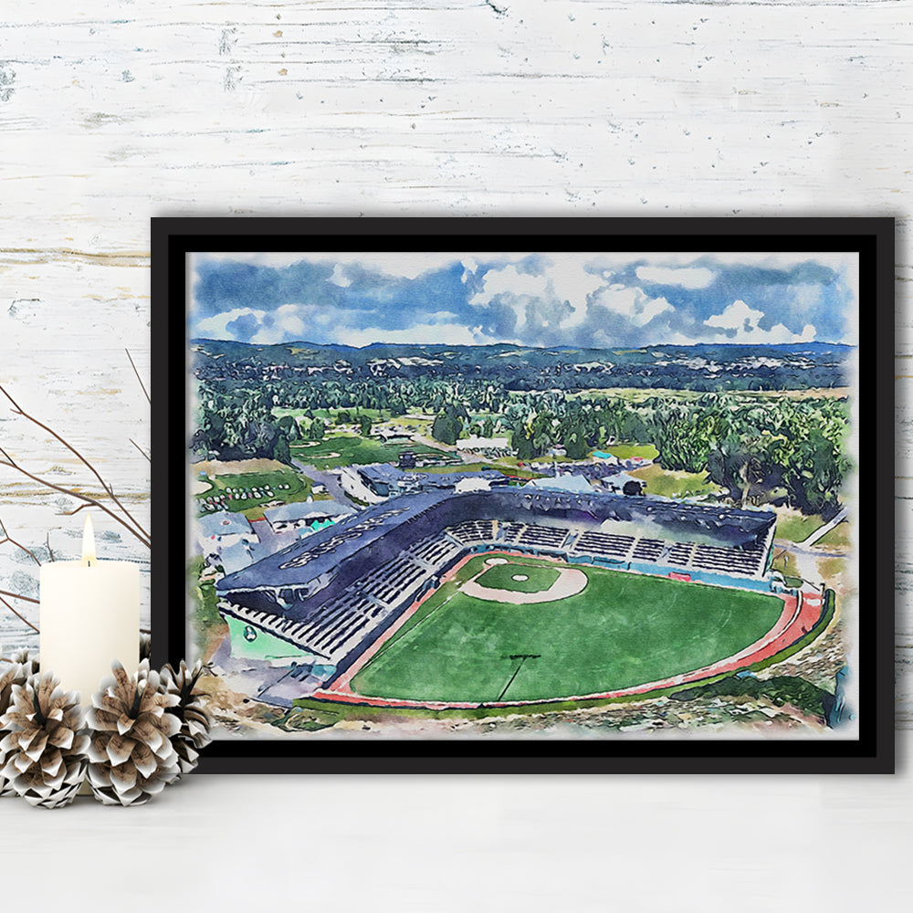 Howard J Lamade Painting Stadium Watercolor, Pennsylvania Baseball, Sport Gift Art, Framed Canvas Print Wall Art