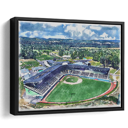 Howard J Lamade Painting Stadium Watercolor, Pennsylvania Baseball, Sport Gift Art, Framed Canvas Print Wall Art