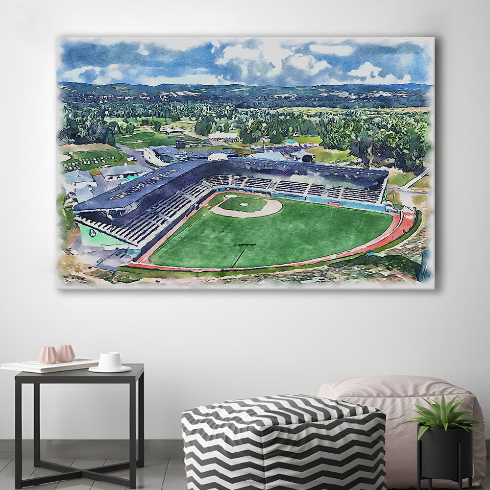 Howard J Lamade Painting Stadium Watercolor, Pennsylvania Baseball, Sport Art, Gifts for him, Canvas Print Wall Art