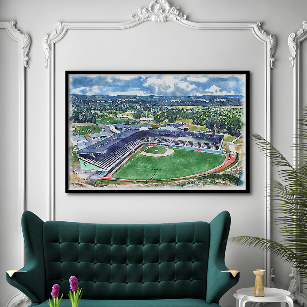 Howard J Lamade Painting Stadium Watercolor, Pennsylvania Baseball, Sport Gift Art, Framed Art Print Wall Decor