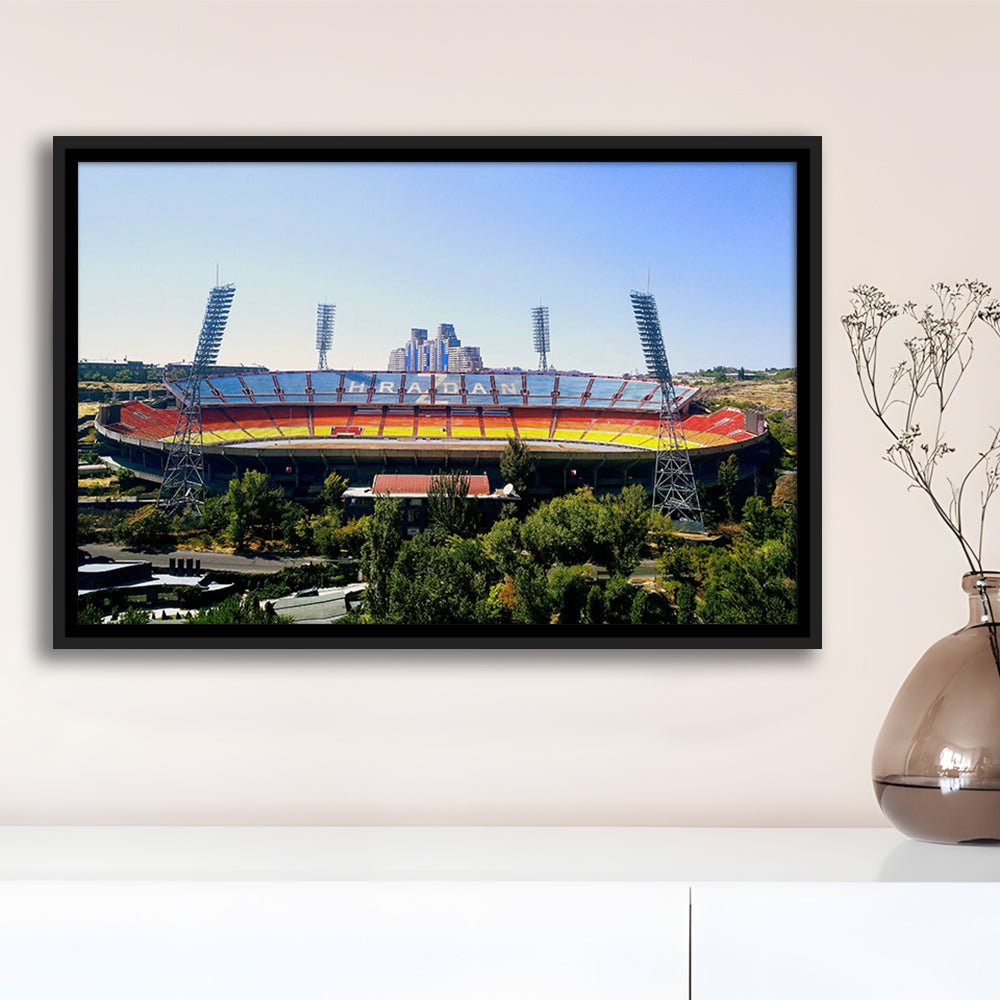 Hrazdan Stadium, Stadium Canvas, Sport Art, Framed Canvas Print Wall Art, Floating Frame