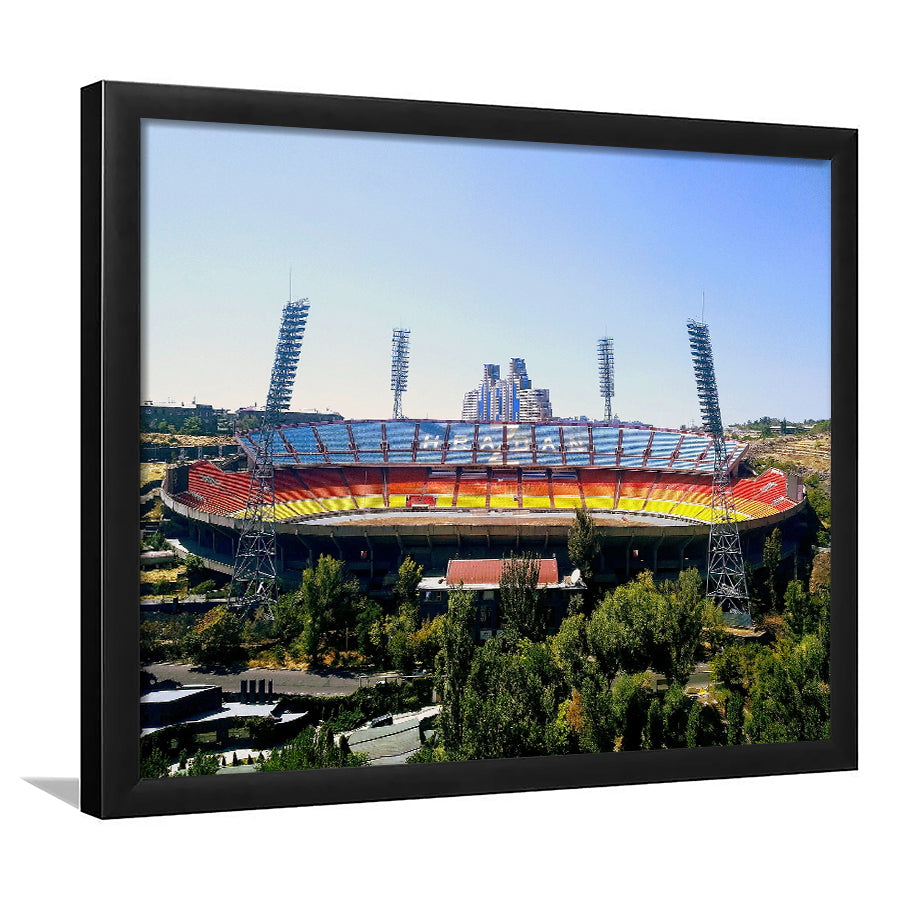 Hrazdan Stadium, Stadium Canvas, Sport Art, Gift for him, Framed Art Print Wall Decor, Picture Framed