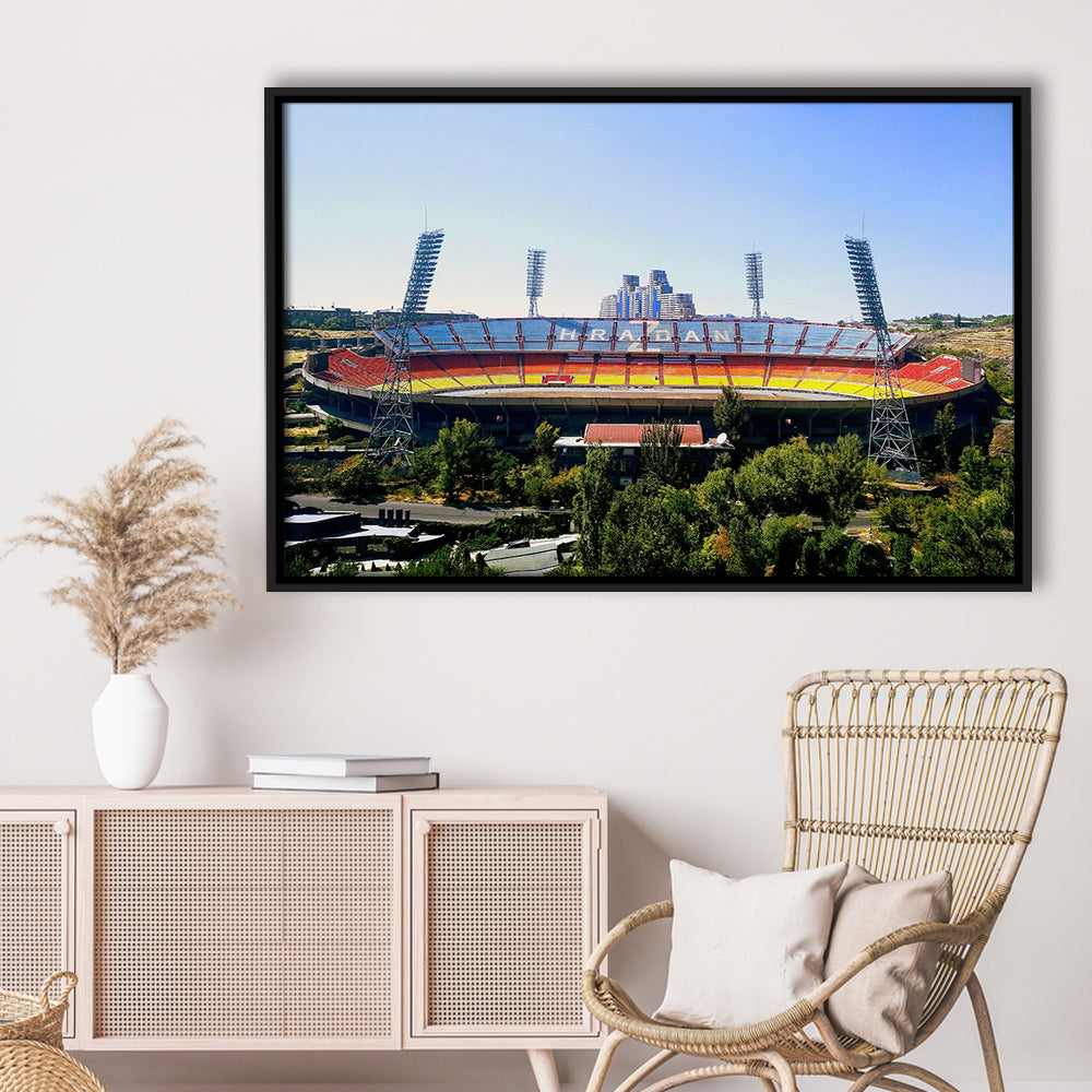 Hrazdan Stadium, Stadium Canvas, Sport Art, Framed Canvas Print Wall Art, Floating Frame