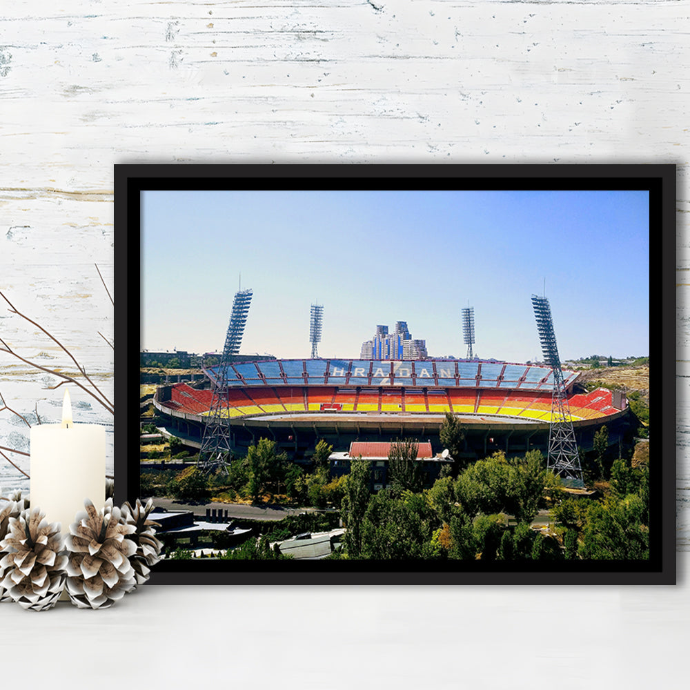 Hrazdan Stadium, Stadium Canvas, Sport Art, Framed Canvas Print Wall Art, Floating Frame