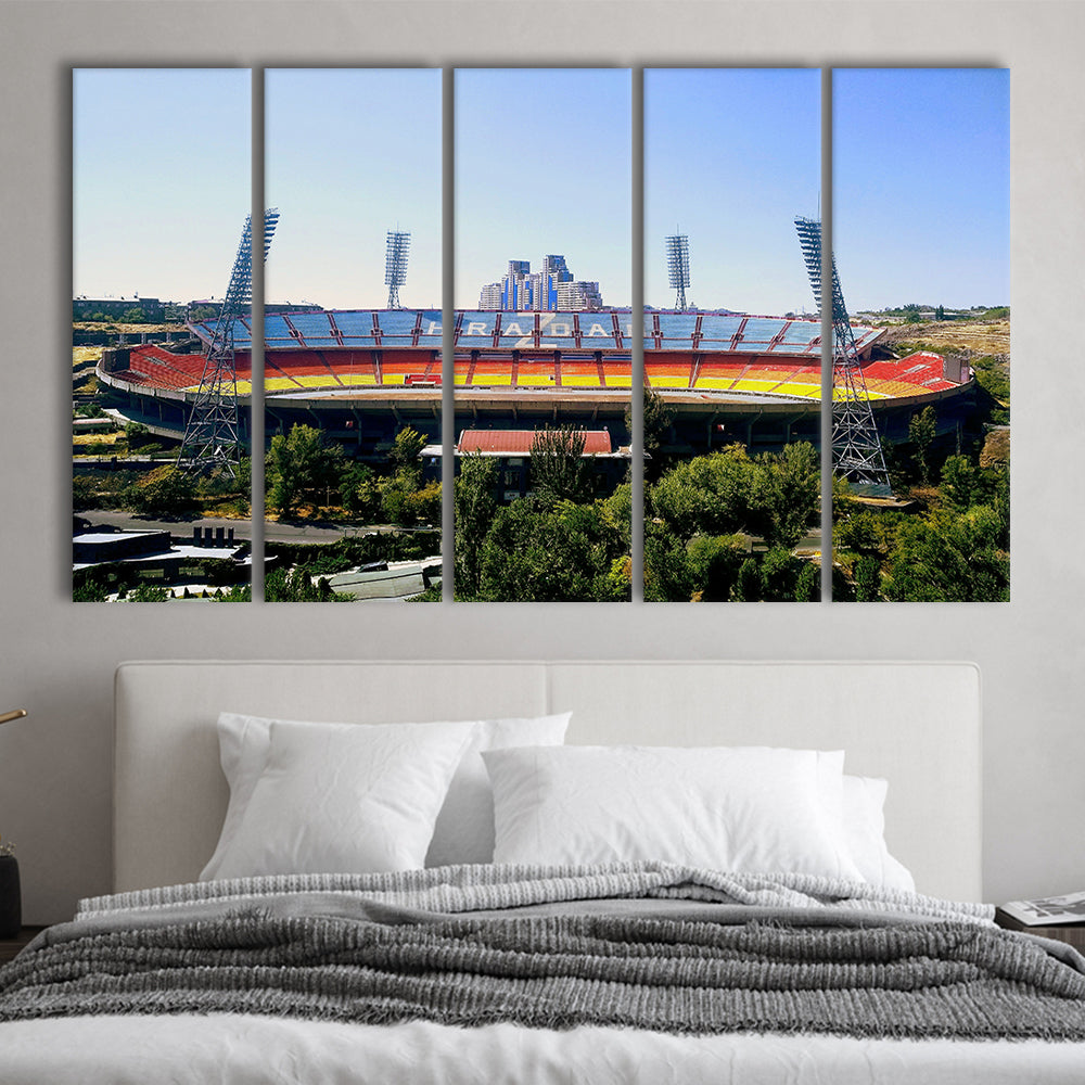 Hrazdan Stadium, Stadium Canvas, Sport Art, 5 Panel B, Extra Large Canvas, Canvas Print Wall Art