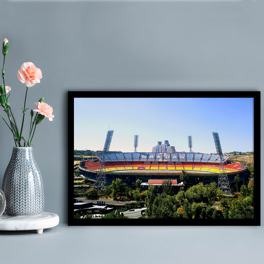 Hrazdan Stadium, Stadium Canvas, Sport Art, Gift for him, Framed Art Print Wall Decor, Picture Framed