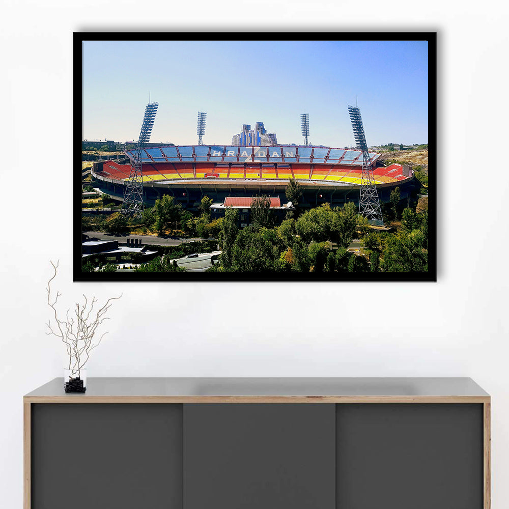 Hrazdan Stadium, Stadium Canvas, Sport Art, Gift for him, Framed Art Print Wall Decor, Picture Framed