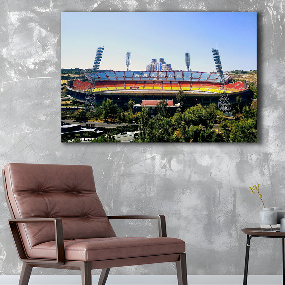 Hrazdan Stadium, Stadium Canvas, Sport Art, Gift for him, Man Cave Decor, Art Print, Canvas Print Wall Art