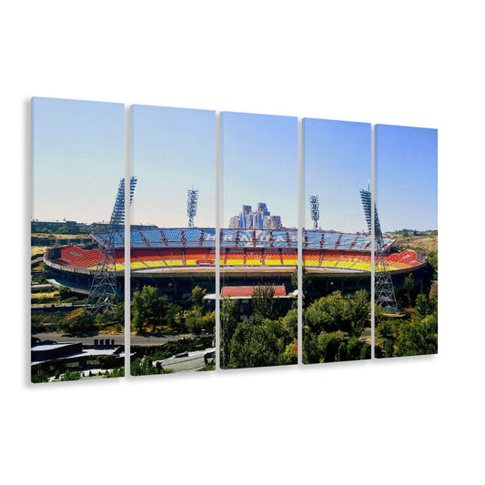 Hrazdan Stadium, Stadium Canvas, Sport Art, 5 Panel B, Extra Large Canvas, Canvas Print Wall Art