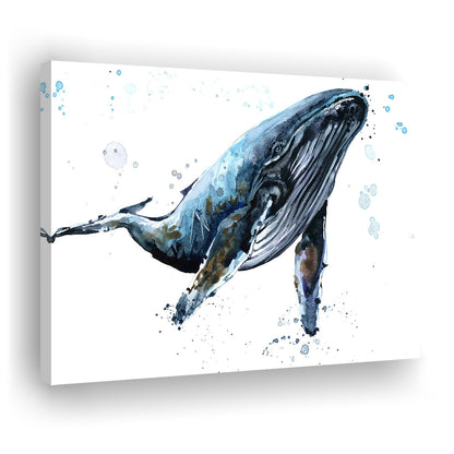 Humpback Whale Underwater Fauna. Whale Canvas Wall Art. Whale Wall Decoration, Cavas Print Wall Art Hom Decor