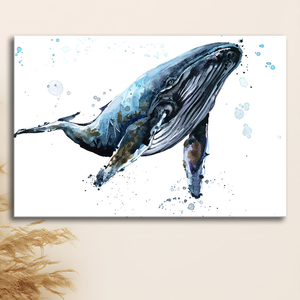 Humpback Whale Underwater Fauna. Whale Canvas Wall Art. Whale Wall Decoration, Cavas Print Wall Art Hom Decor