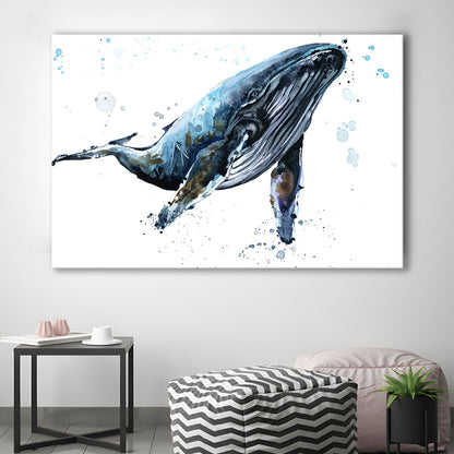 Humpback Whale Underwater Fauna. Whale Canvas Wall Art. Whale Wall Decoration, Cavas Print Wall Art Hom Decor