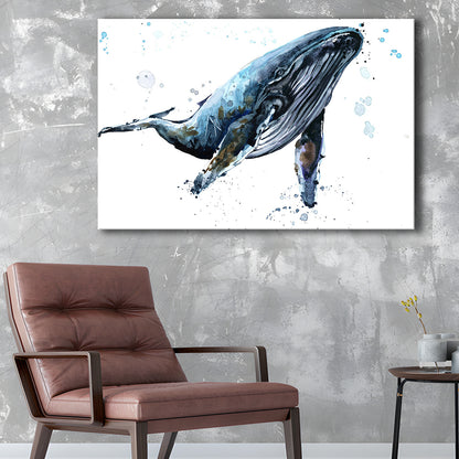 Humpback Whale Underwater Fauna. Whale Canvas Wall Art. Whale Wall Decoration, Cavas Print Wall Art Hom Decor