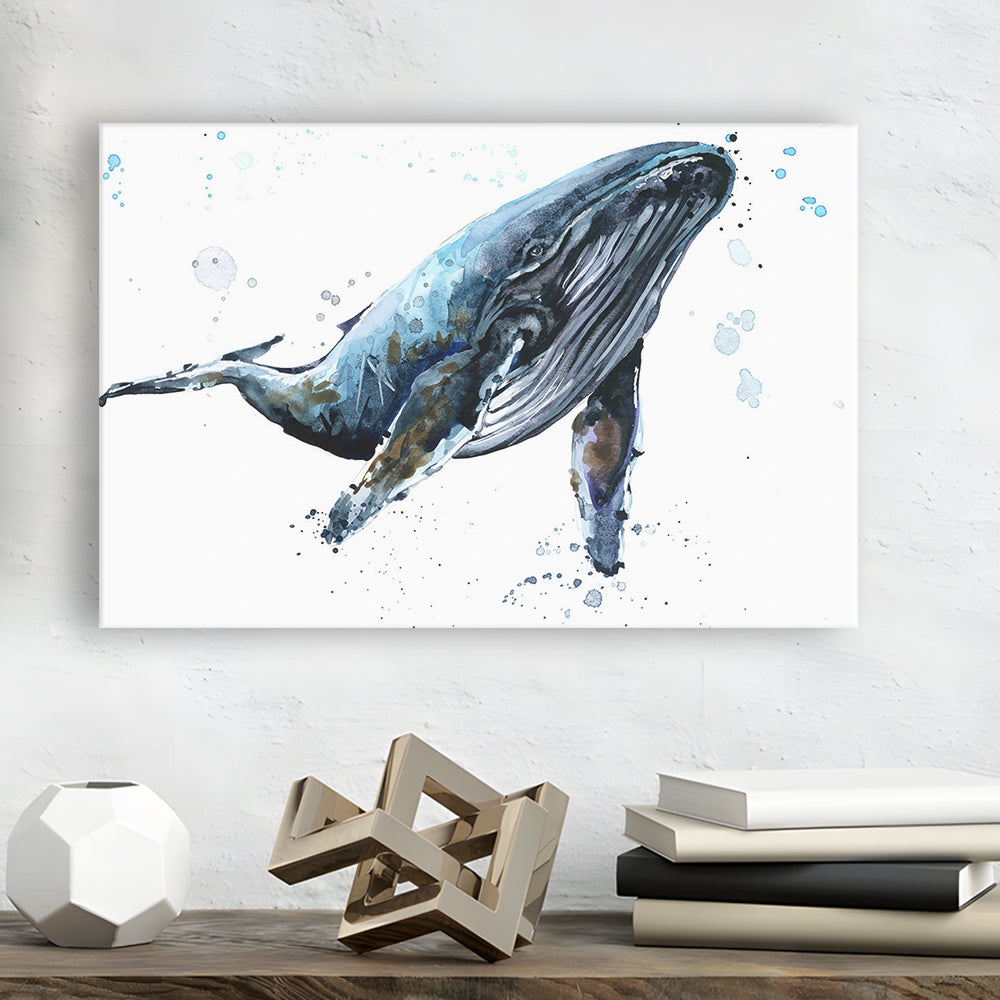 Humpback Whale Underwater Fauna. Whale Canvas Wall Art. Whale Wall Decoration, Cavas Print Wall Art Hom Decor