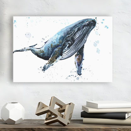 Humpback Whale Underwater Fauna. Whale Canvas Wall Art. Whale Wall Decoration, Cavas Print Wall Art Hom Decor