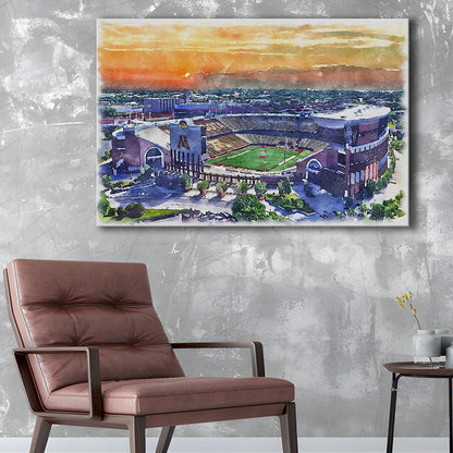 Huntington Bank Stadium, Minnesota Football Painting Stadium Watercolor, Sport Art, Gifts for him, Canvas Print Wall Art