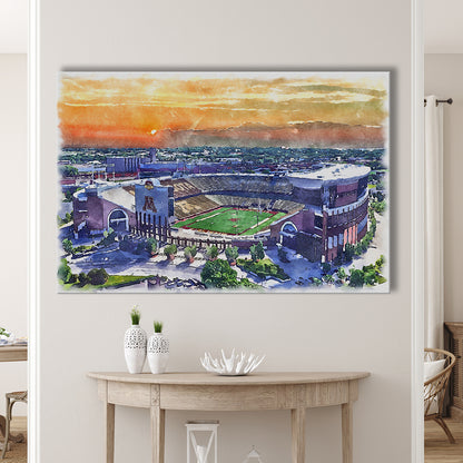 Huntington Bank Stadium, Minnesota Football Painting Stadium Watercolor, Sport Art, Gifts for him, Canvas Print Wall Art