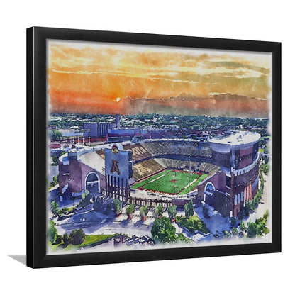Huntington Bank Stadium, Minnesota Football Painting Stadium Watercolor, Sport Gift Art, Framed Art Print Wall Decor