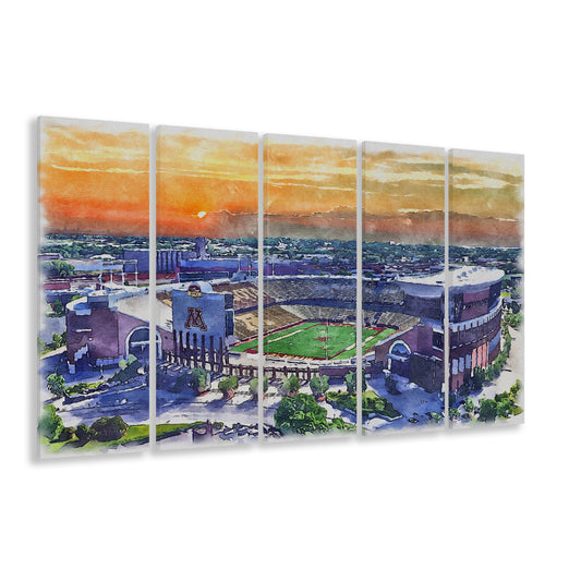 Huntington Bank Stadium, Minnesota Football Painting Stadium Watercolor, Sport Art, Extra Large Canvas Print Wall Art